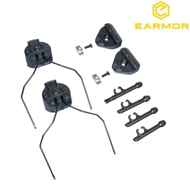 Set 2 Mtec Flux Model Helmet Rail Attachment Kit for PELTOR Earmor (ea-m13-peltor)
