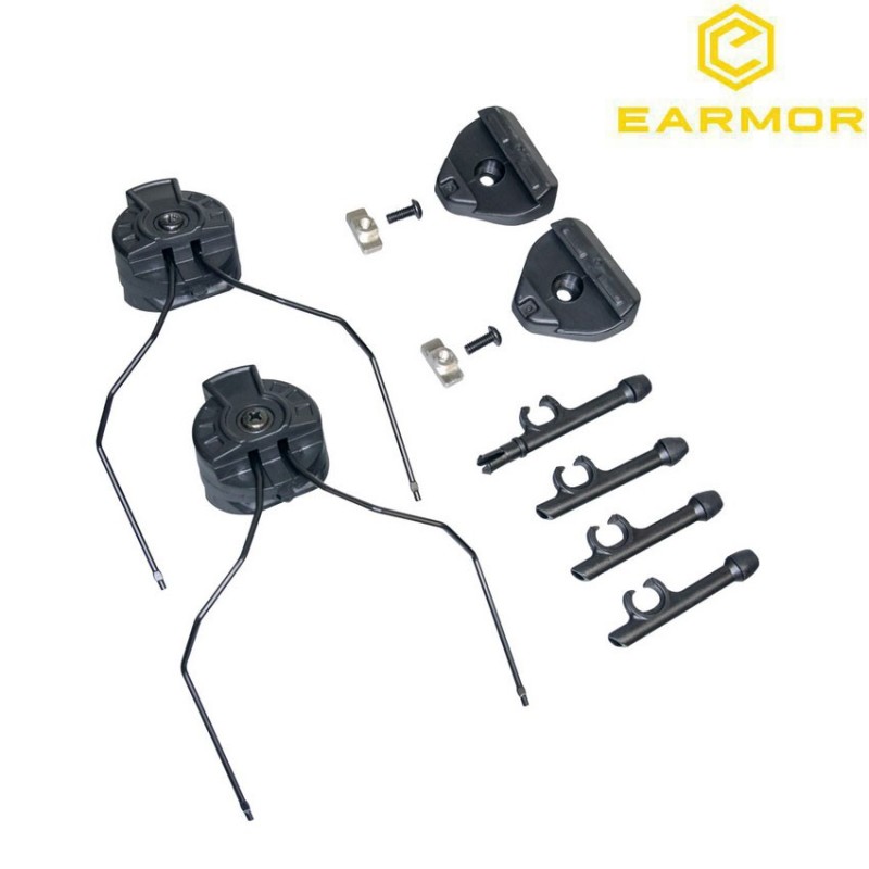 Set 2 Mtec Flux Model Helmet Rail Attachment Kit for PELTOR Earmor (ea-m13-peltor)