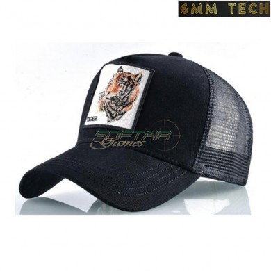 Baseball cap TIGRE style NERO 6MM TECH (6mmt-79-bk)