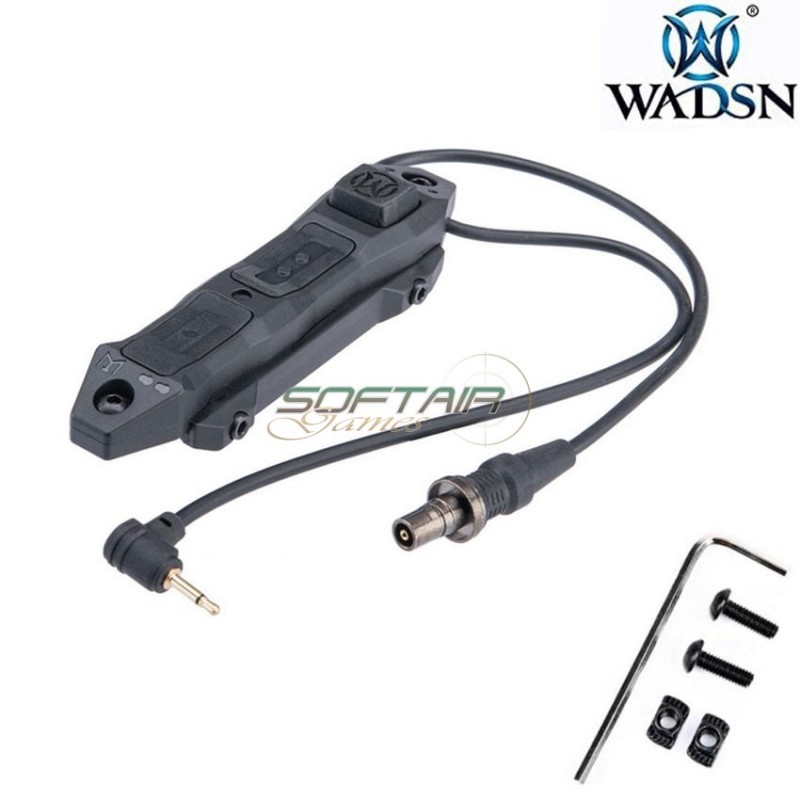Controllo remoto doppia funzione NERO per torcie & PEQ device 2.5mm plug wadsn (wd07004-bk-lo)