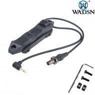 Double function remote pressure switch BLACK for flashlight & PEQ device 2.5mm plug wadsn (wd07004-bk-lo)