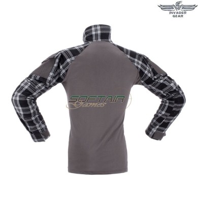 Flannel COMBAT shirt BLACK invader gear (ig-fla-bk)