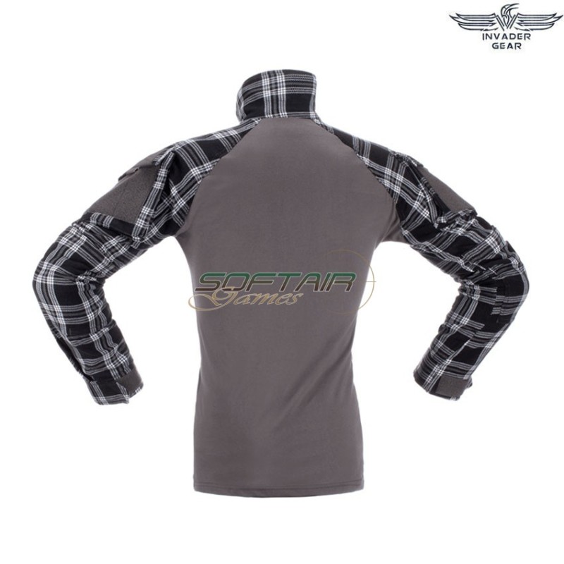 Flannel COMBAT shirt BLACK invader gear (ig-fla-bk)