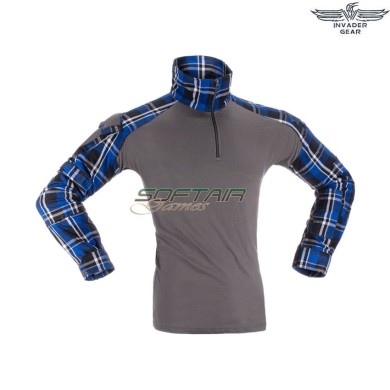 Flannel COMBAT shirt BLUE invader gear (ig-fla-bl)