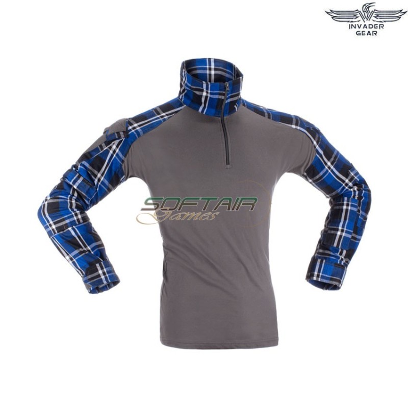 Flannel COMBAT shirt BLUE invader gear (ig-fla-bl)