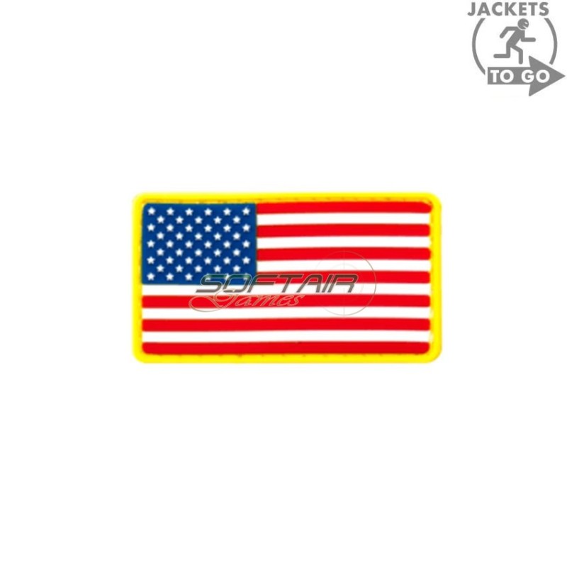 Patch 3d pvc US flag color jacket to go (jtg-7299)