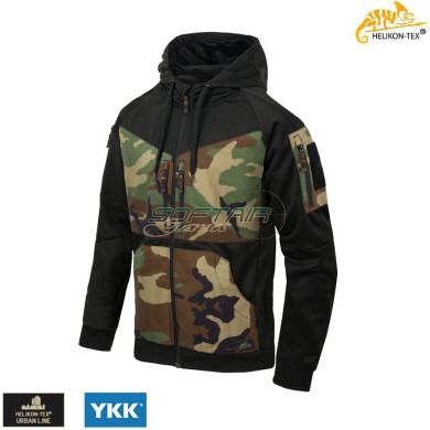 ROGUE Hoodie FullZip Black/US Woodland Helikon-tex® (ht-bl-rhf-po-0103a)
