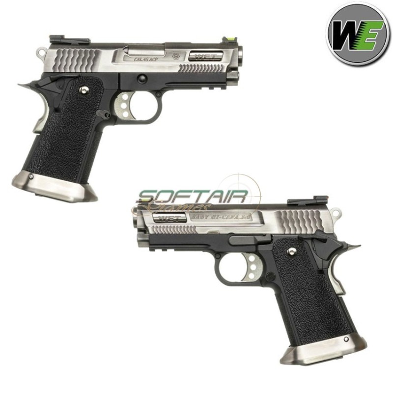 Pistola A Gas BRONTOSAURUS Hi-capa 3.8 E Force Gen2 Silver Scarellante We (we-wh8wet-2)