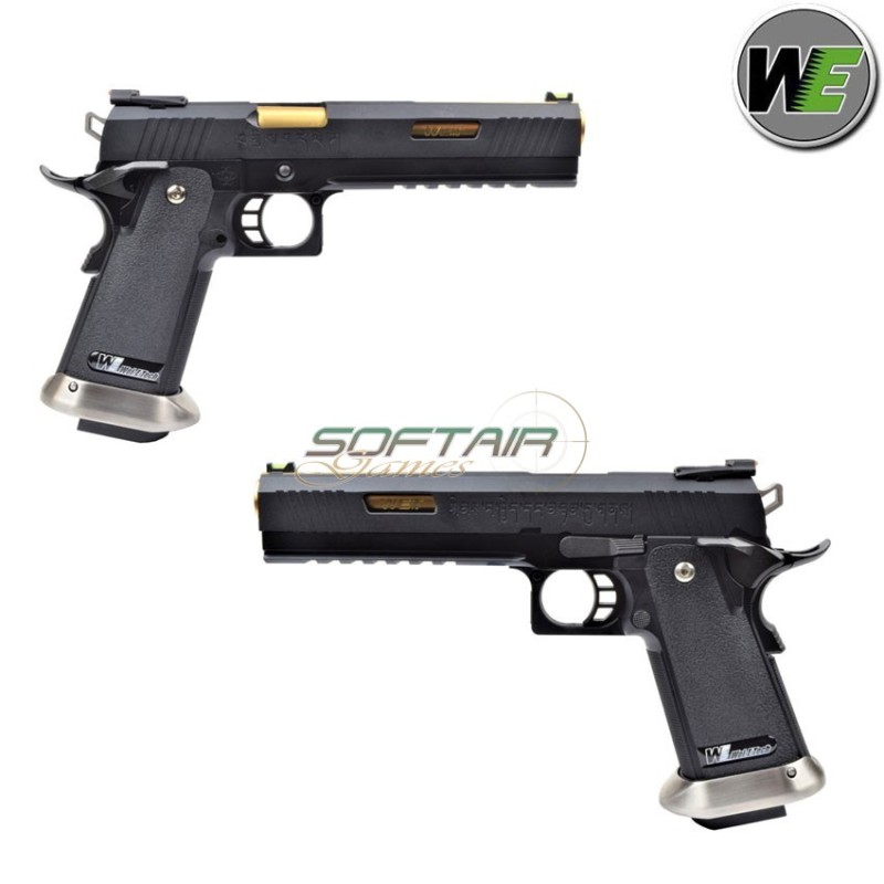 Gas pistol i.rex hi-capa 6" black + gold barrel We (we-wh18-bkgd)