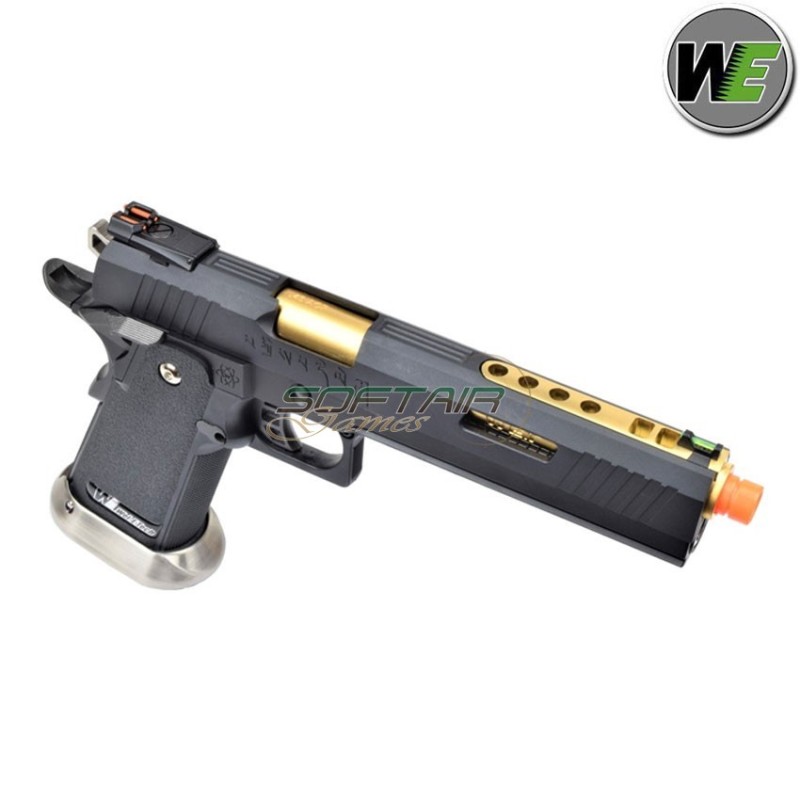 Pistola a gas i.rex hi-capa 6" black + gold barrel we (we-wh18-bkgd)