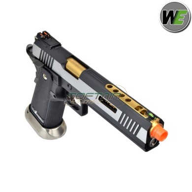 Pistola a gas i.rex hi-capa 6" silver + gold barrel we (we-wh18a2-2tgd)