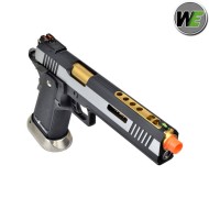 Pistola a gas i.rex hi-capa 6" silver + gold barrel we (we-wh18a2-2tgd)