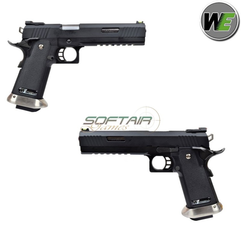 Gas pistol i.rex hi-capa 6" black + silver barrel We (we-wh18b2-bksv)