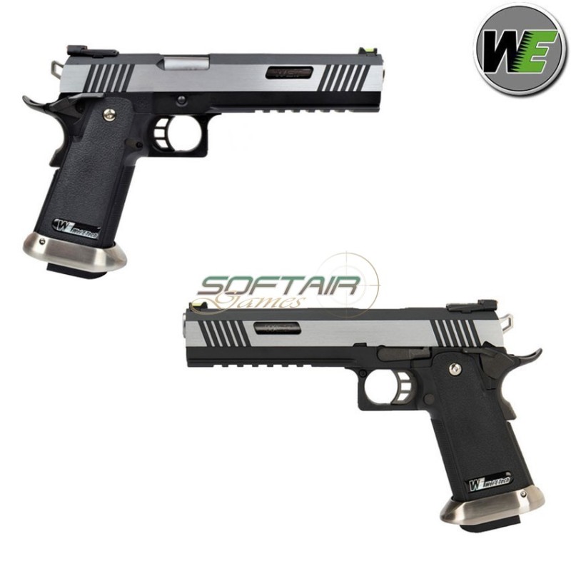 Pistola a gas i.rex hi-capa 6" silver + silver barrel we (we-wh18b2-2tsv)