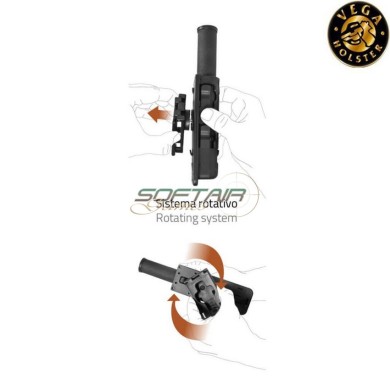 Universal black flashlight holder vega holster (vh-8vp61-bk)