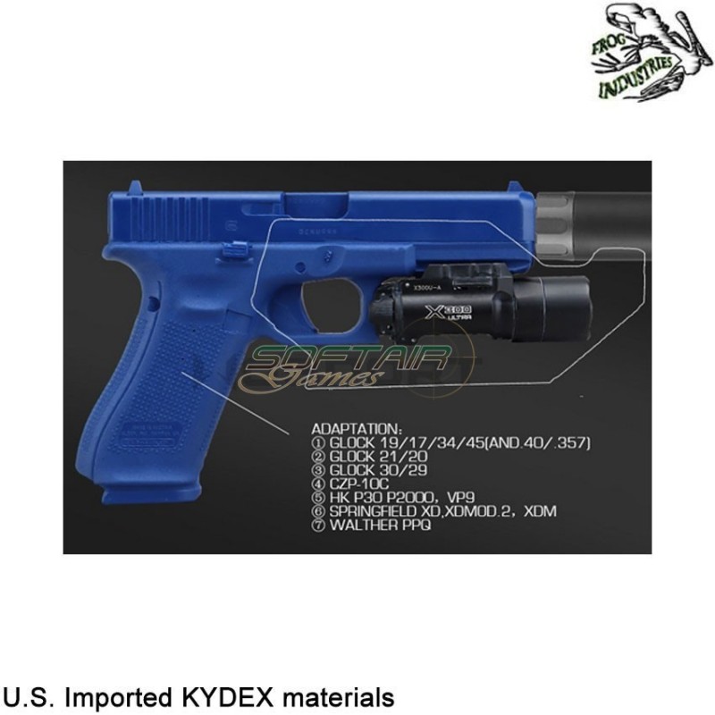 Fondina quick pull TYPE 1 X300 TAN U.S. KYDEX per GLK/VP9/PPQ/CZ frog industries® (fi-wo-gb04t)