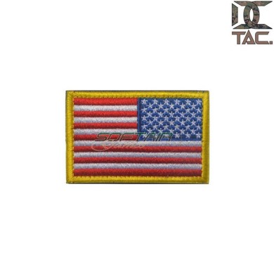 Embroidered patch USA flag RIGHT + yellow d.c. tactical (dctac-149-right)