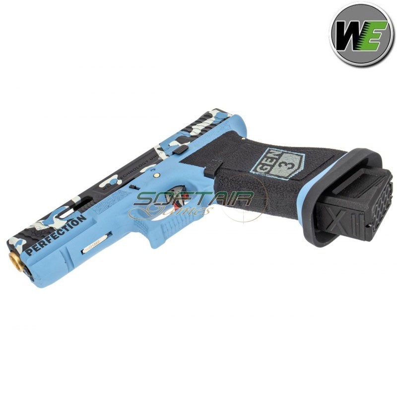 Pistola a Gas G17 SECRET Gen3 Ver. CAMO BLUE Scarellante We (we00557)