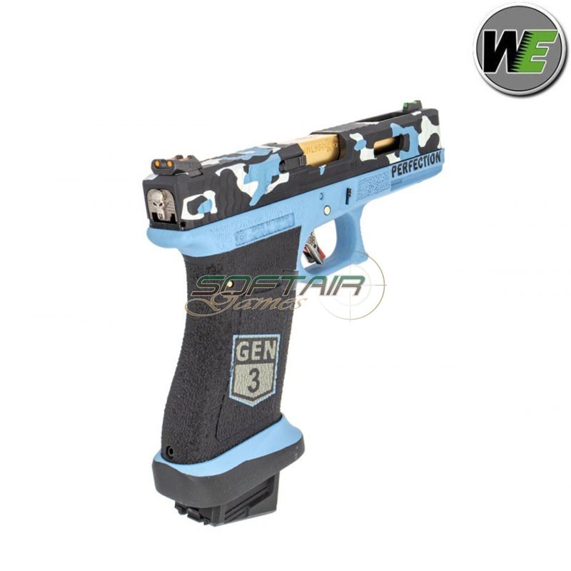 Pistola a Gas G17 SECRET Gen3 Ver. CAMO BLUE Scarellante We (we00557)