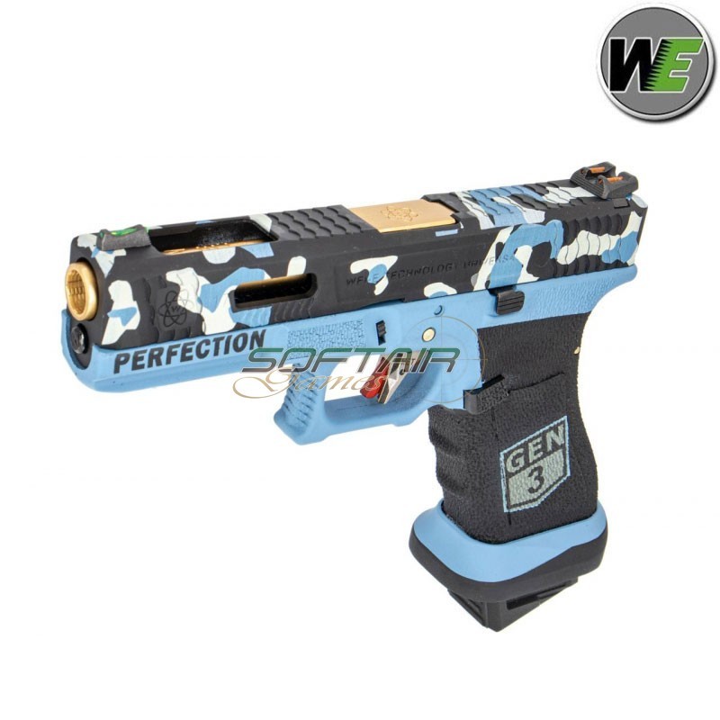 Gas Pistol G17 SECRET Gen3 Ver. CAMO BLUE blowback We (we-g012-g17)