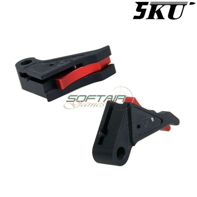 Grilletto Cnc Type 493 Tactical Black-red Per Glock Marui/WE 5KU (5ku-gb-493-bk)