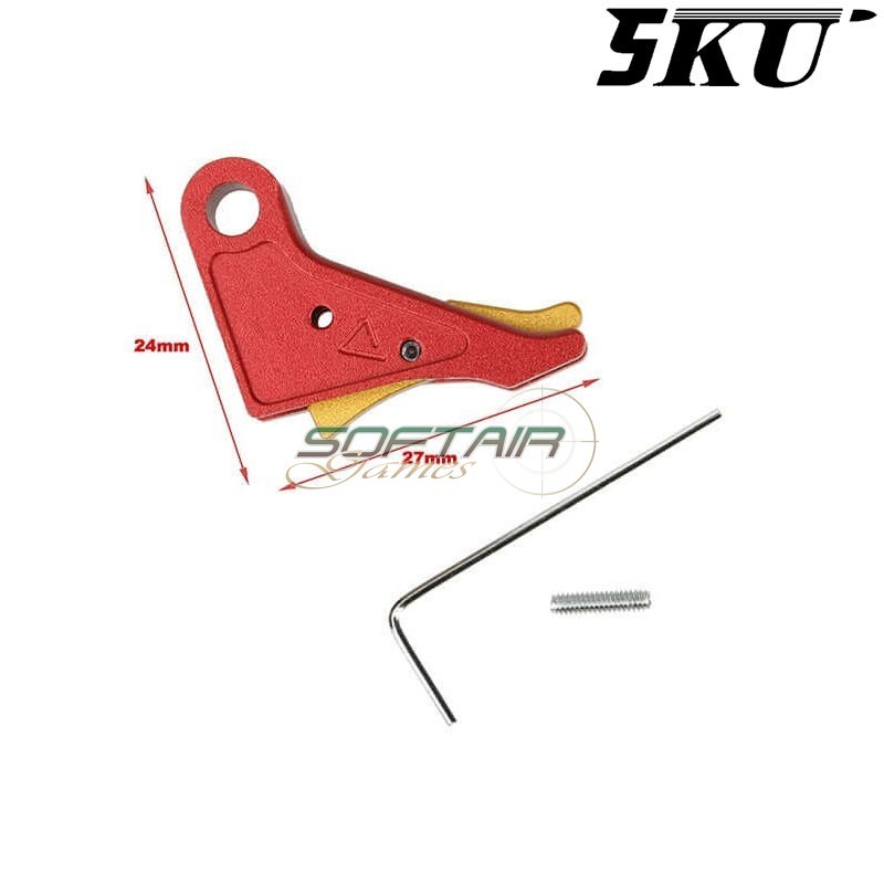 Cnc Trigger Type 493 Tactical Red-gold For Glock Marui/WE 5KU (5ku-gb-493-r)