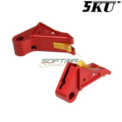 Cnc Trigger Type 493 Tactical Red-gold For Glock Marui/WE 5KU (5ku-gb-493-r)