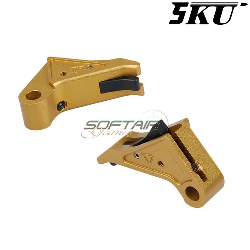Cnc Trigger Type 493 Tactical Gold-black For Glock Marui/WE 5KU (5ku-gb-493-g)