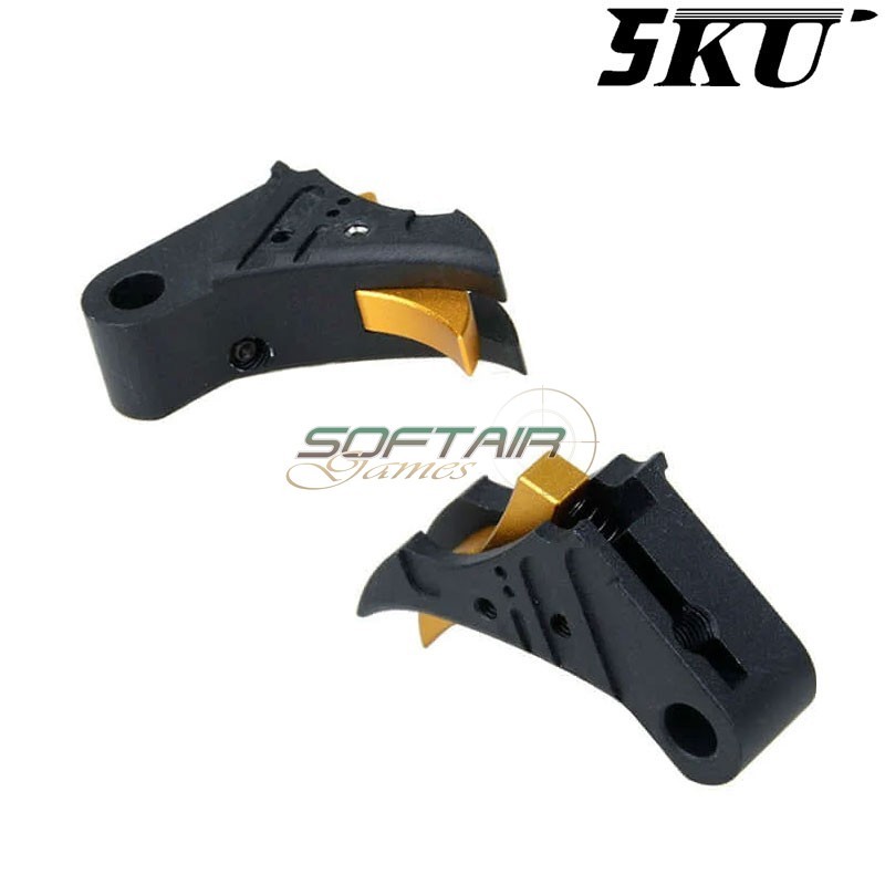 Grilletto Cnc Type 495 Tactical Black-gold Per Glock Marui/WE 5KU (5ku-gb-495-bk)