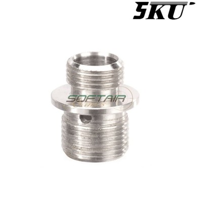 Silencer Adapter 12mm CCW to 14mm CCW Silver 5KU (5ku-gb-497)