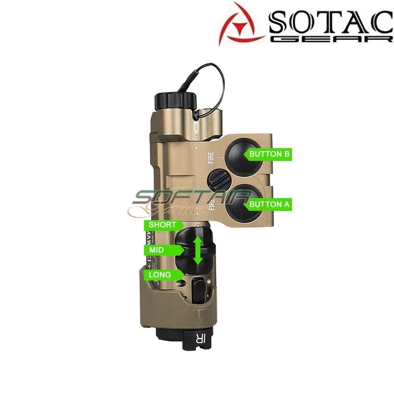 MAWL-C1 CNC Green Laser + IR + Flashlight BLACK Sotac (sg-mawl-c1-cnc-bk)