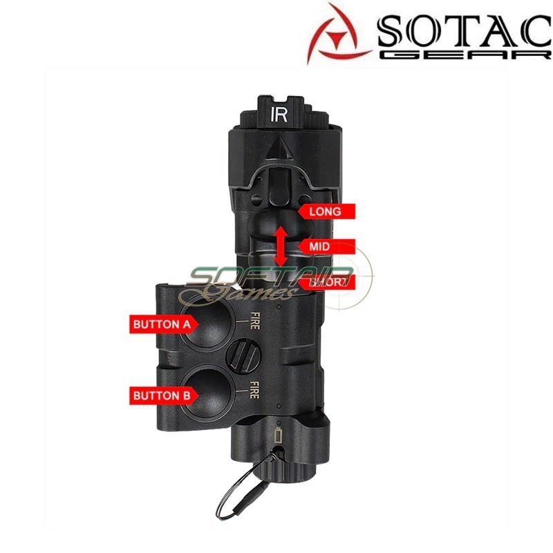 MAWL-C1 NYLON Laser Verde + IR + Torcia BLACK Sotac (sg-sd-81-bk)