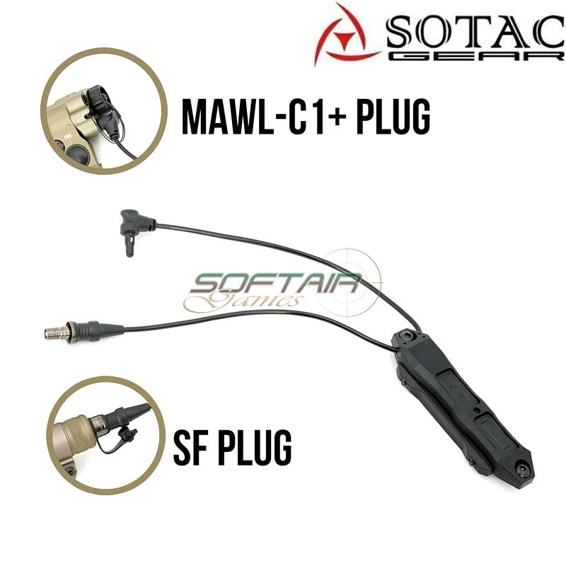 Dual Switch remote cable for MAWL-C1 and SF Plug BLACK Sotac (sg-sw-5-bk)