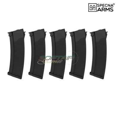 Set 5 Hi-caps S-Mag polymer magazines 380bb BLACK for AK Specna Arms® (spe-05-032796)