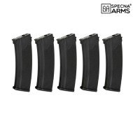 Set 5 Mid-cap S-Mag Magazines polymer 175 Bb BLACK for AK Specna Arms® (spe-05-032794)