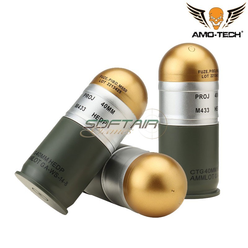 Kit 3pz Dummy Grenade 40mm M433 Amo-Tech® (amt-ex036)