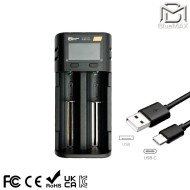 Intelligent Battery Charger 2-Slot for 18650 Bluemax-power® (bmp-typec-charger)