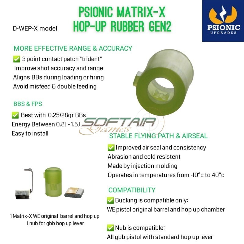 Gommino Hop-Up per pistola Matrix-X Gen2 WE / Army Armament Psionic (D-WEP-X)