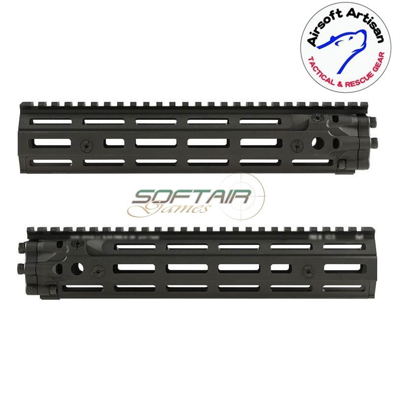 Mk18 DD Style 10.5" Rail system LC BLACK per AEG / GBB / PTW Airsoft Artisan (aa-ras-16-bk)