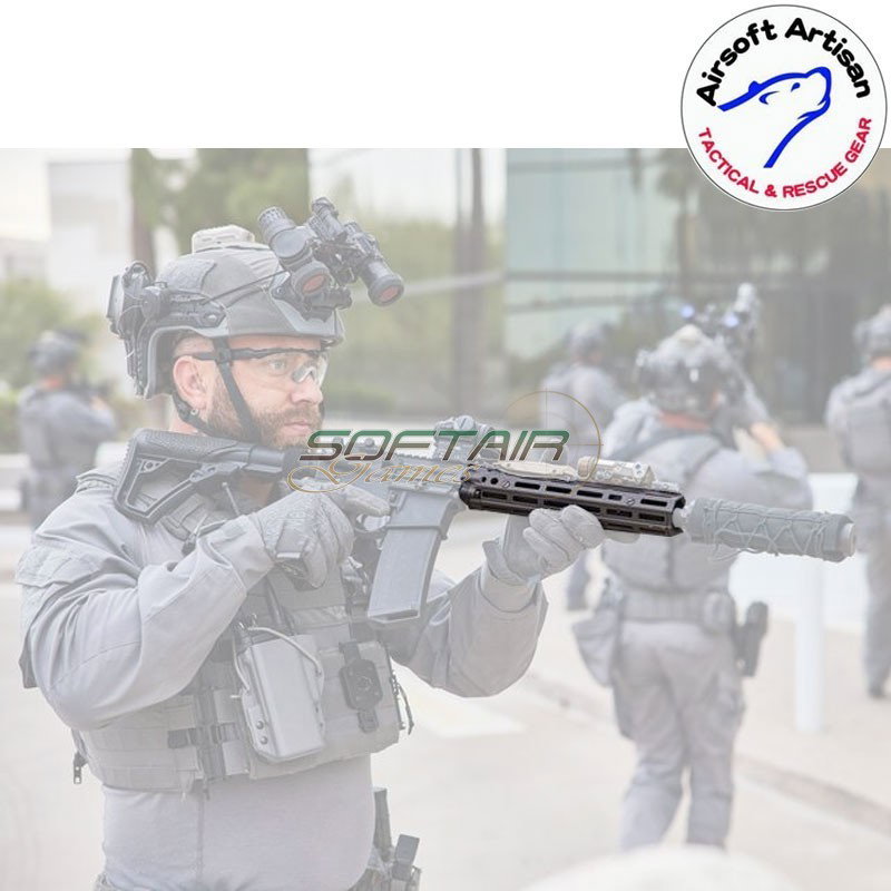 Mk18 DD Style 12.5" Rail system LC BLACK per AEG / GBB / PTW Airsoft Artisan (aa-ras-20-bk)