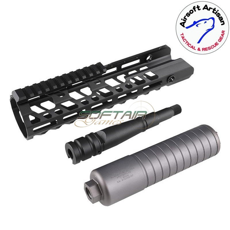 SUR300 Handguard set 10" Virtus LC BLACK per Sig MCX Airsoft Artisan (aa-mcx-06-bk)