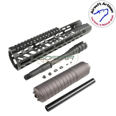 SUR300 Handguard set 12" Virtus LC BLACK per Sig MCX Airsoft Artisan (aa-mcx-08-bk)