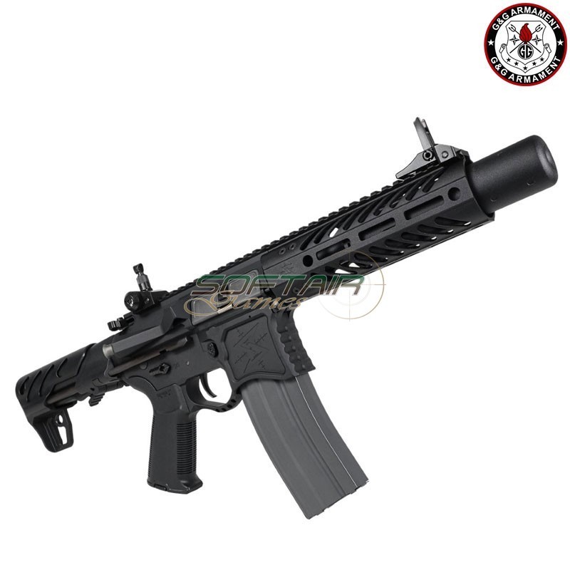 Fucile Elettrico Aeg FULL METAL SBR8 7" Suppressor NERO Emg Seekins Precision G&G (gg-sbr8-7)