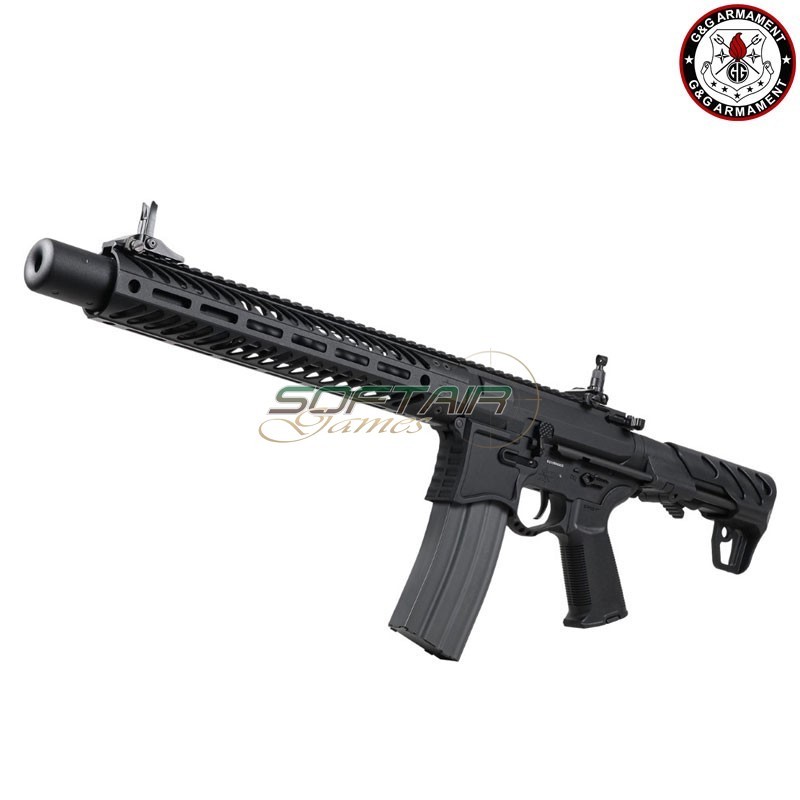 Fucile Elettrico Aeg FULL METAL SBR8 12" Suppressor NERO Emg Seekins Precision G&G (gg-sbr8-12)