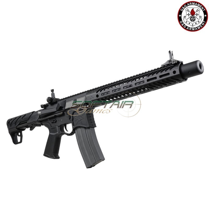 Fucile Elettrico Aeg FULL METAL SBR8 12" Suppressor NERO Emg Seekins Precision G&G (gg-sbr8-12)