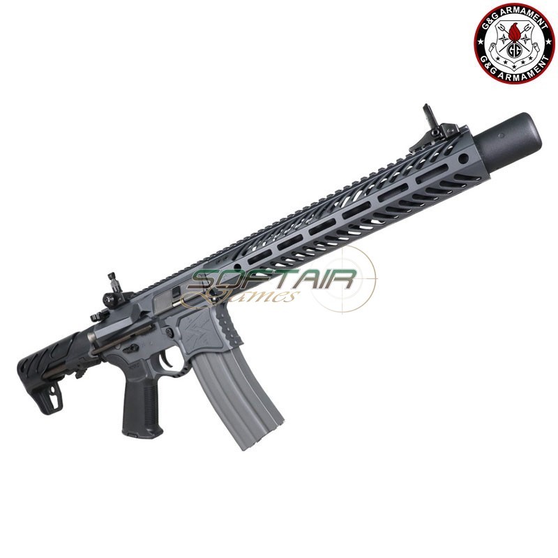 Fucile Elettrico Aeg FULL METAL SBR8 12" Suppressor GRIGIO Emg Seekins Precision G&G (gg-sbr8g-12)