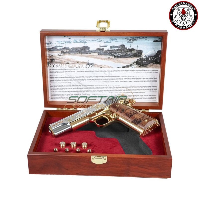 Gas Pistol 1911 GPM1911 D-DAY Limited V. Gold & Silver G&G (gg-m1911-dday)