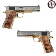 Gas Pistol 1911 GPM1911 D-DAY Limited V. Gold & Silver G&G (gg-m1911-dday)