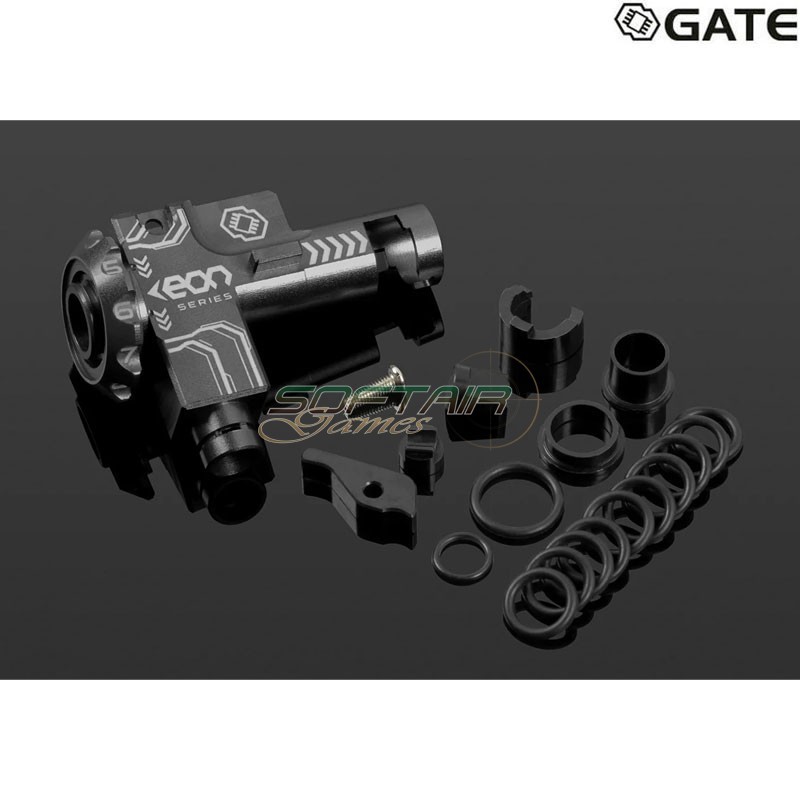 EON Hop-Up Chamber Titanium + RED rotary dial for aeg M4 Gate (gate-eon-hop-tr)