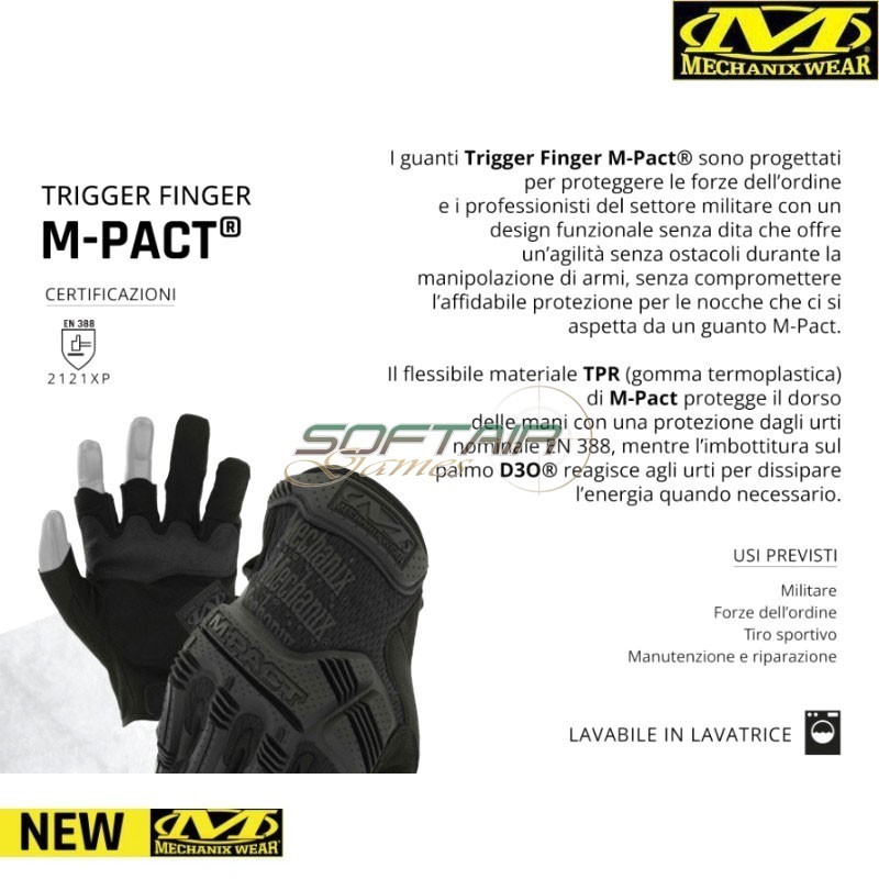 Gloves M-PACT TRIGGER FINGER BLACK Mechanix (mx-mpf-55-bb)